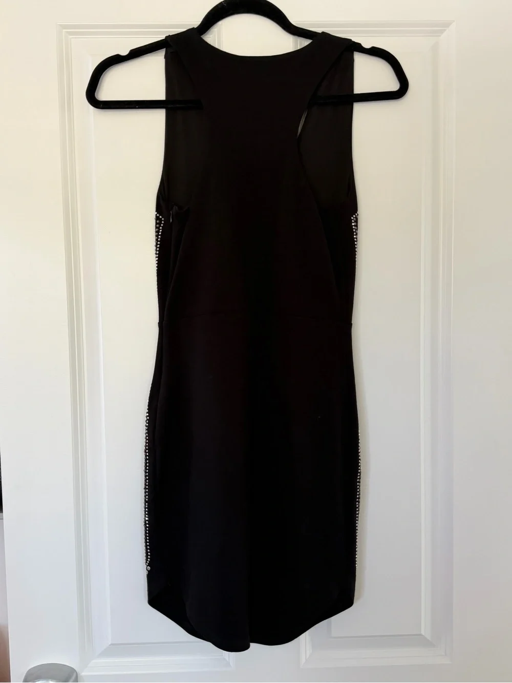 Windsor Black Studded V-Neck Dress with Silver Accents